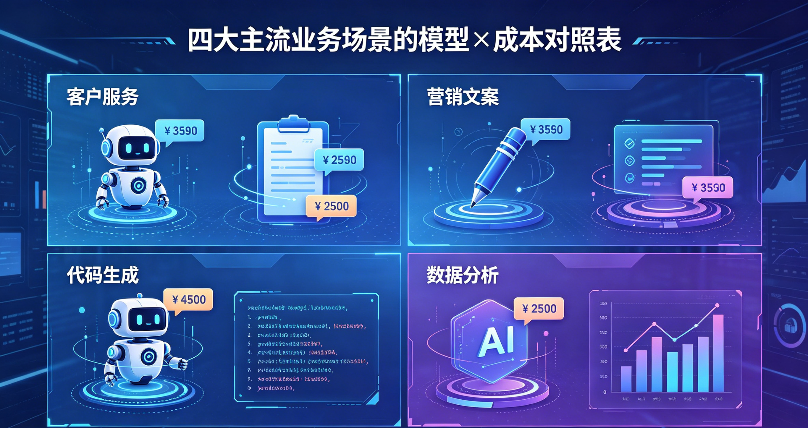 四大模型与成本对照表 四大模型与成本对照表
