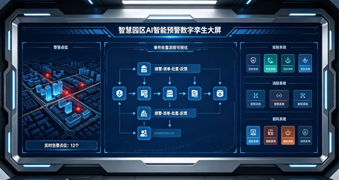 智能预警数字孪生大屏
