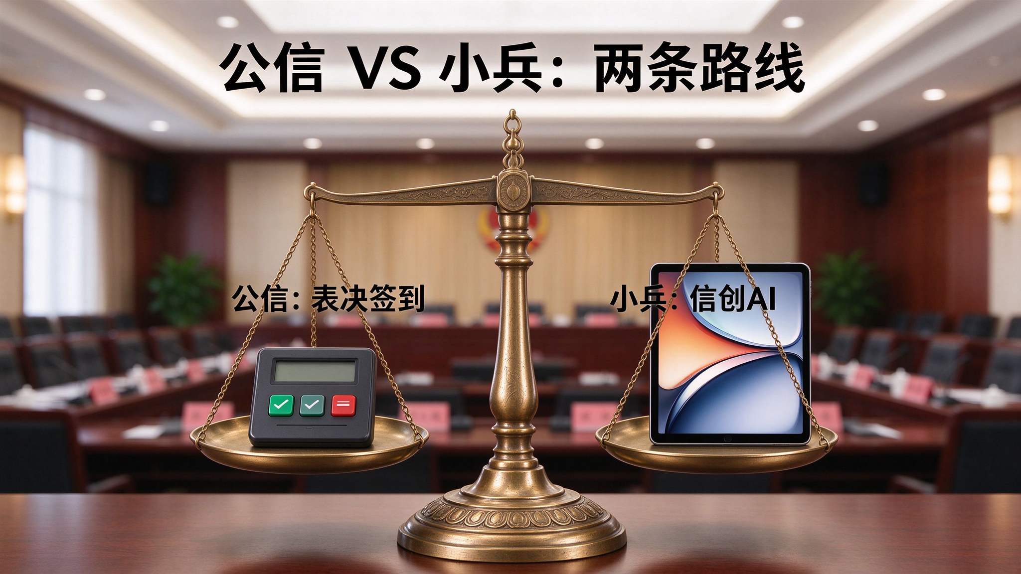 小兵过河和公信无纸化会议系统对比